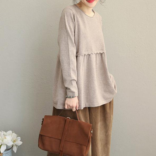 2018 Pure Color Casual Sweater Women New Fashion Tops - SooLinen