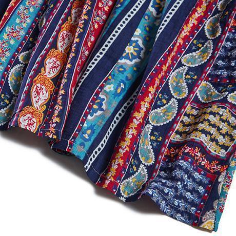 2018 striped cotton linen dresses plus size short sleeve baggy dresses cotton linen dresses boutique o neck traveling dress - SooLinen