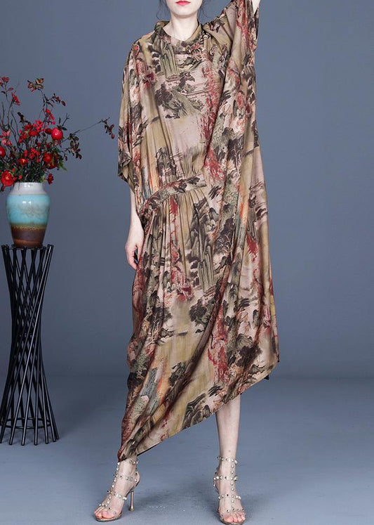 2021 Spring And Summer Landscape Print Dress - SooLinen