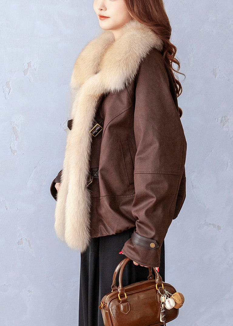 2025 New Chocolate Peter Pan Collar Pockets Fine Cotton Filled Jackets Winter