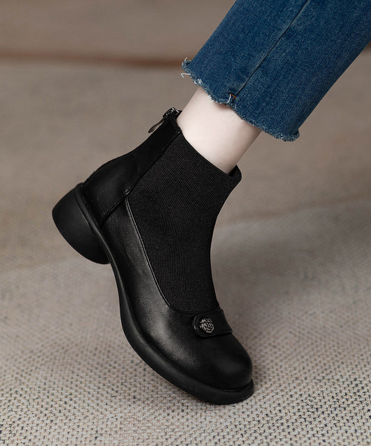 2026 New Splicing Chunky Boots Black Sheepskin