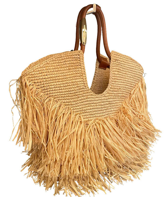 2026 New Tassel Straw Woven Large Capacity Tote Bag