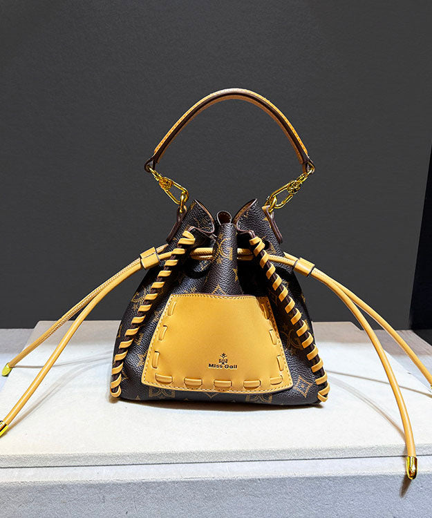 2026 New Women's Drawstring Faux Leather Bucket Bag