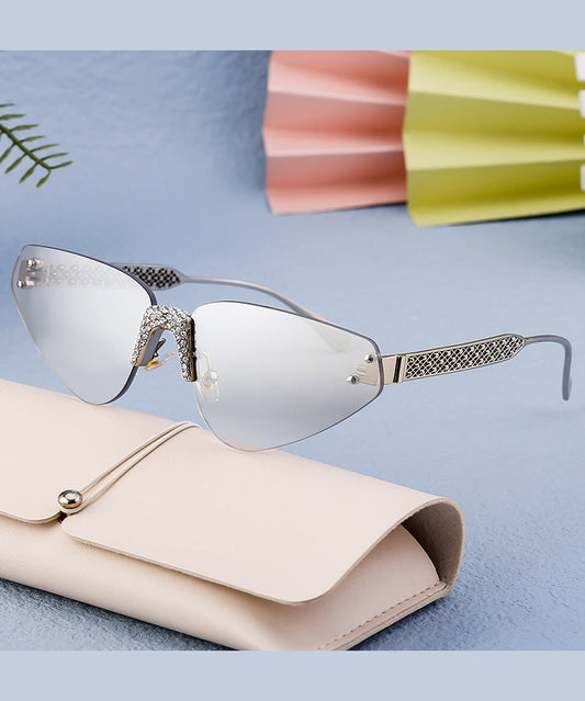 American Style Diamond Studded Frameless Sunglasses