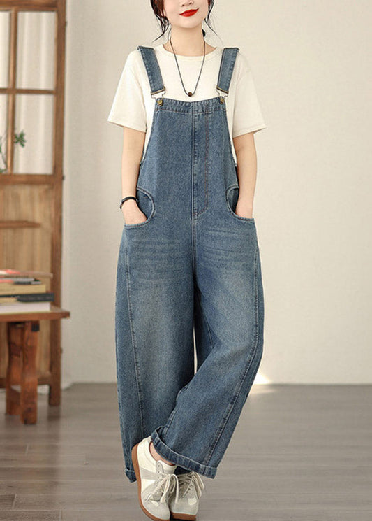 Art Blue Patchwork Jumpsuits Summer