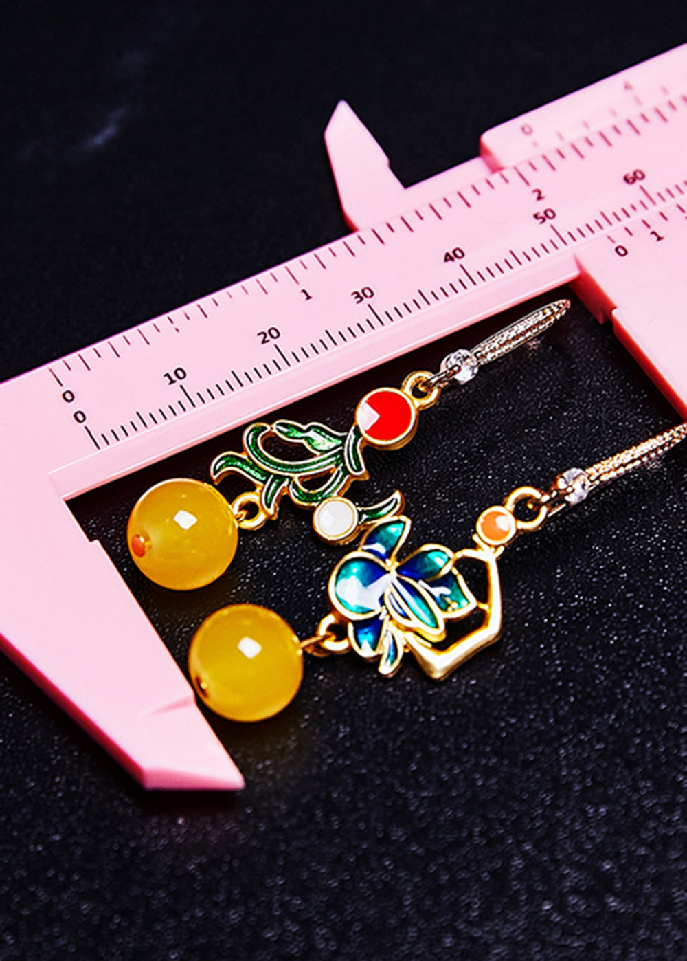 Beautiful Asymmetric Design Gilding Beeswax Drop Earrings