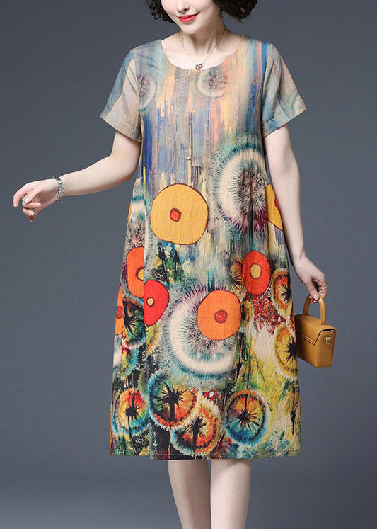 Beautiful Dot Print Pockets Cotton Dress Short Sleeve