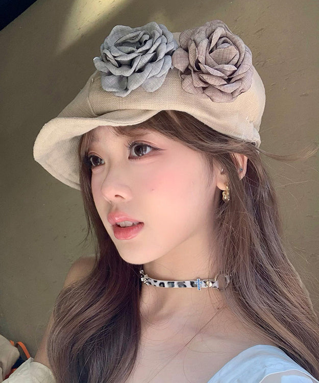 Beautiful Floral Cozy Cotton Beret Hat