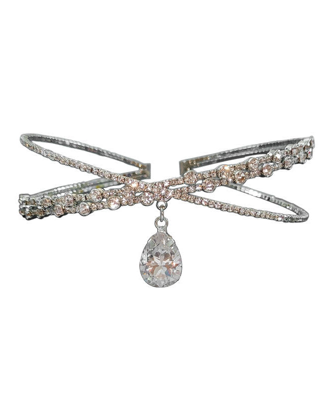 Beautiful Silvery Sparkling Zircon Choker