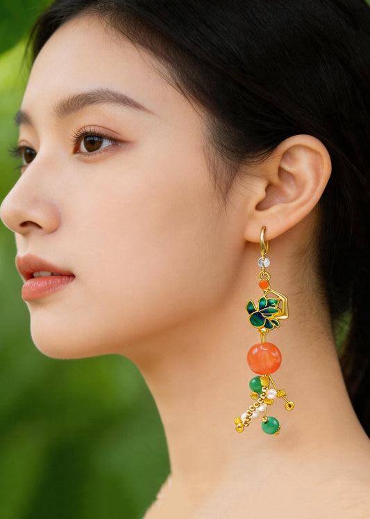 Beautiful Turquoise Ethnic Style Drop Earrings
