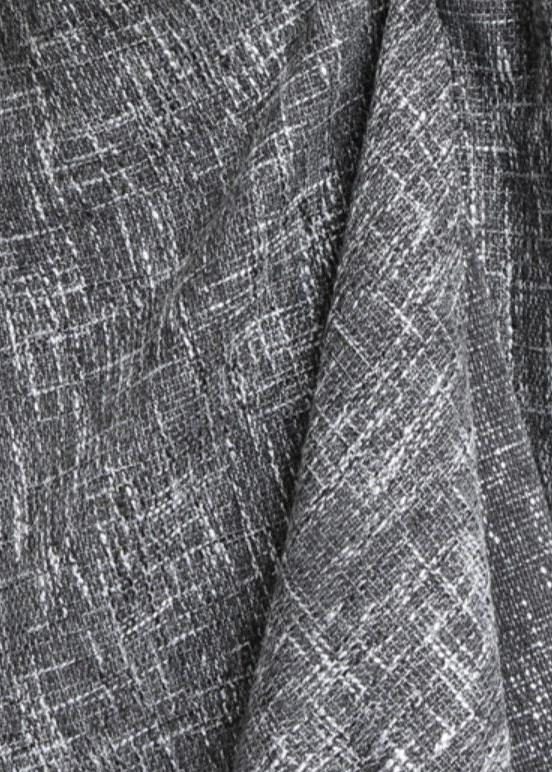 Beautiful gray Plaid linen clothes high neck asymmetric Traveling Dresses - SooLinen