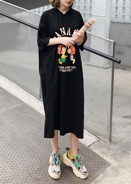 Beautiful o neck short sleeve cotton clothes fine Runway black long Dresses Summer