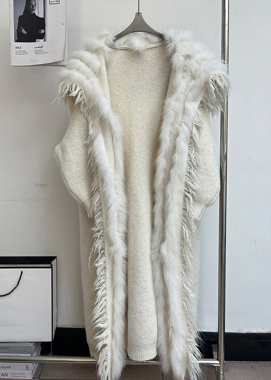 Beige Tasseled Pockets Patchwork Woolen Coats Sailor Collar