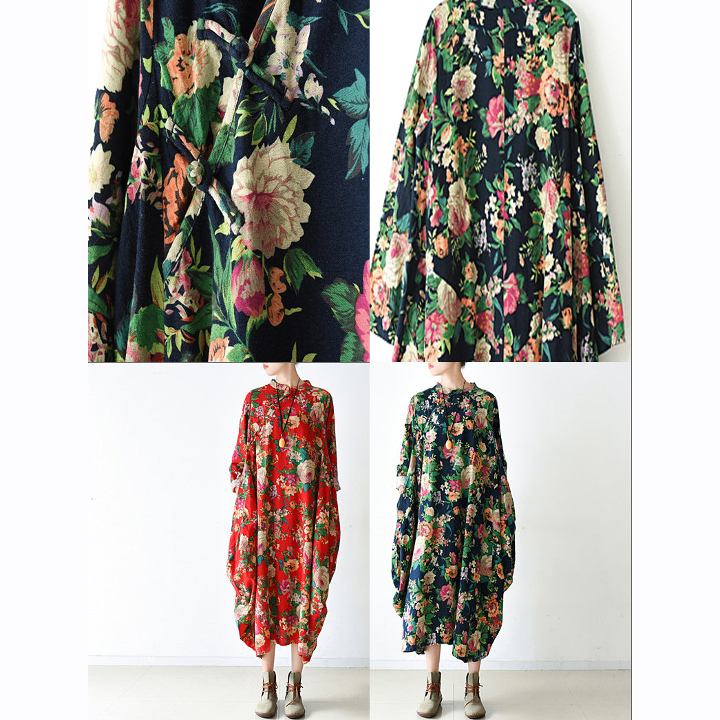 Blossom red baggy Chiffon dresses loose fashion Chiffon dress spring dresses