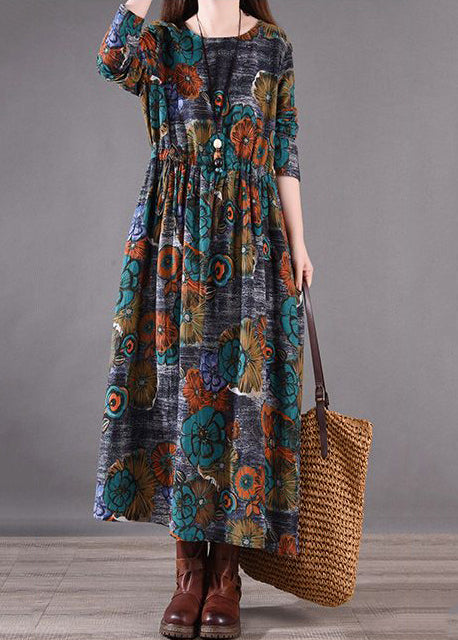 Blue Print Silm Fit Long Dresses Cinched Spring
