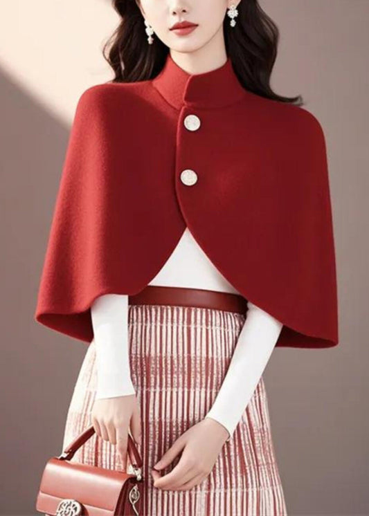 Bohemian White Stand Collar Woolen Jackets Cloak Sleeves