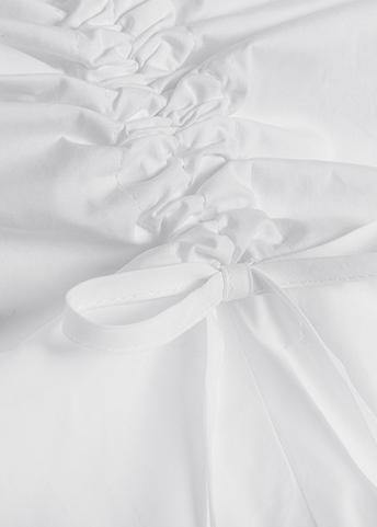 Bohemian black cotton clothes For Women Ruffles Cinched Plus Size v neck Dress - SooLinen