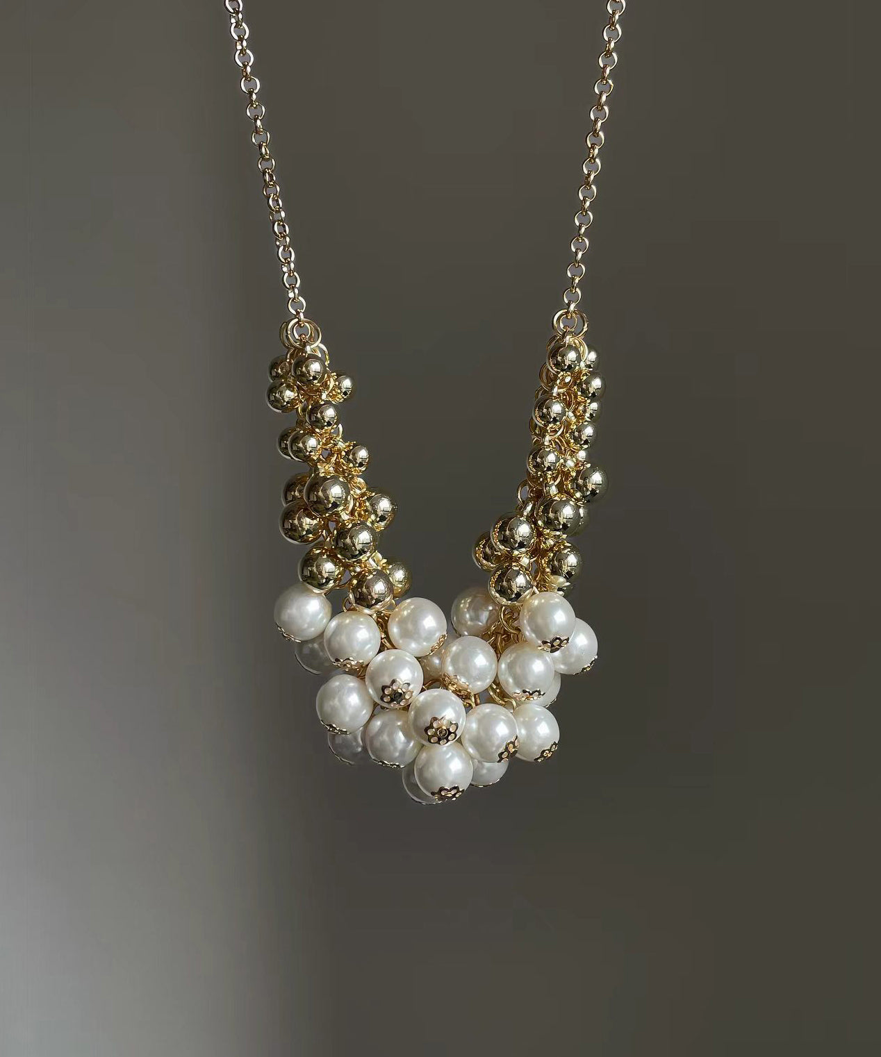 Boho Gold Pearl Alloy Multi Layer Woven Choker