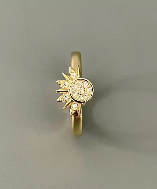 Boho Sterling Silver Zircon The Sun And The Moon Shine Together Couple Rings