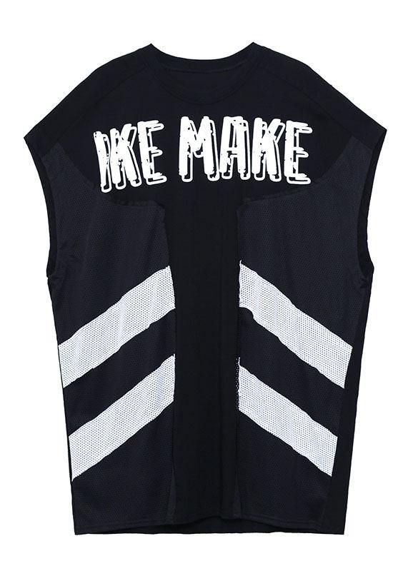 Boutique Black O-Neck Patchwork Sleeve less Dress - SooLinen