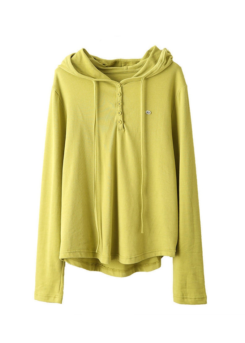 Boutique Grey Hooded Patchwork Cotton T Shirts Fall