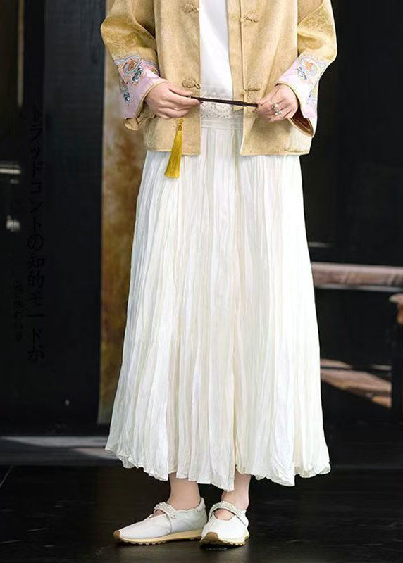 Boutique Mulberry Wrinkled Elastic Waist Chiffon Skirts Spring