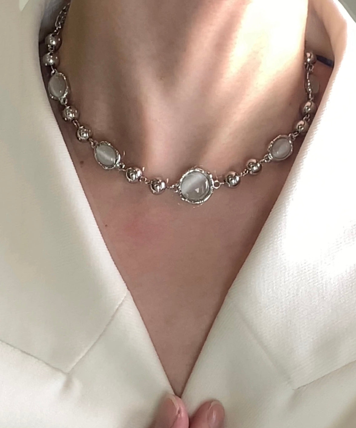 Boutique Opal High Quality Tungsten steel Choker