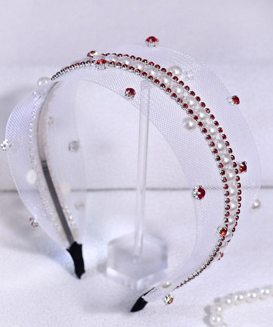 Boutique Red Acrylic Zircon Hollow Out HairPiece