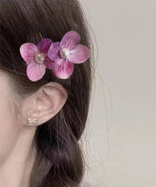 Brief Mint Green Alloy Pearl Phalaenopsis Floral A Pair Hairpin