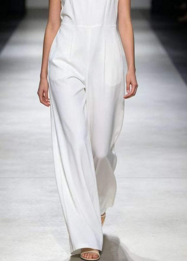Brief White High Waist Patchwork Jumpsuit Summer