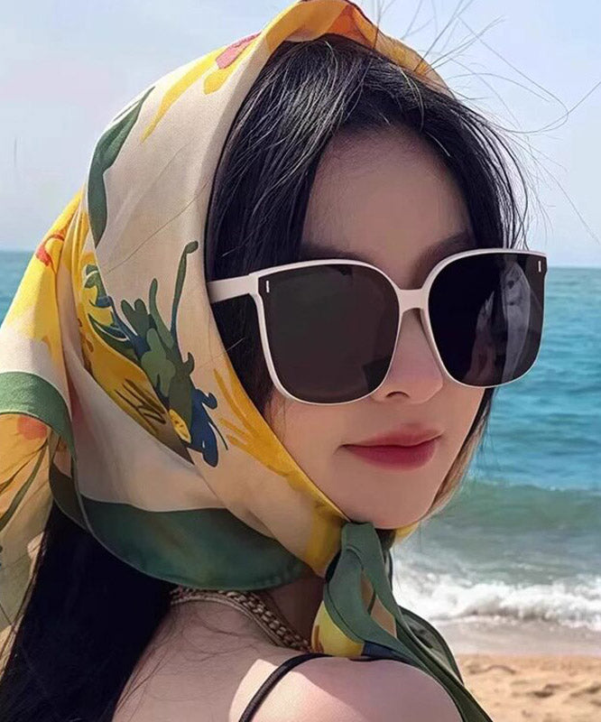 Brief White Resin UV Protection Sunglasses