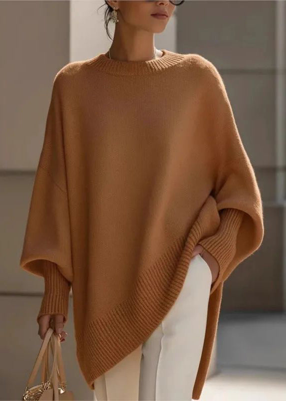 Casual Ladies' Batwing Sleeve Knitted Sweater Fall