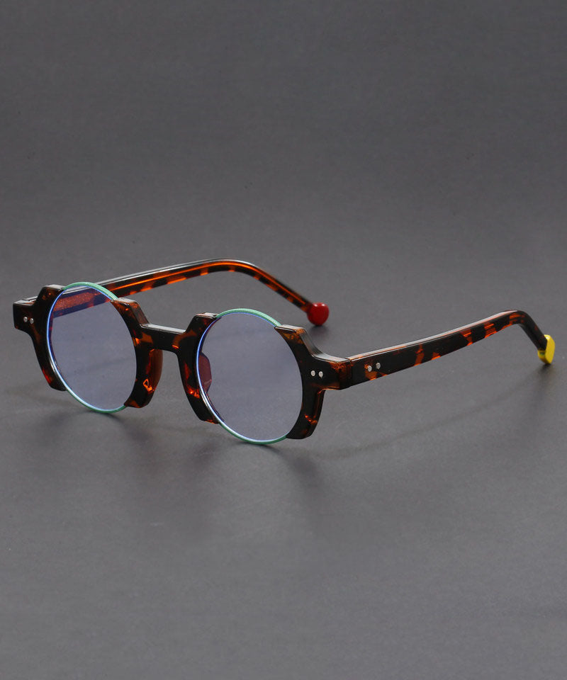 Chic Black Gold Resin Bracket Blue Light Blocking Reading Glasses