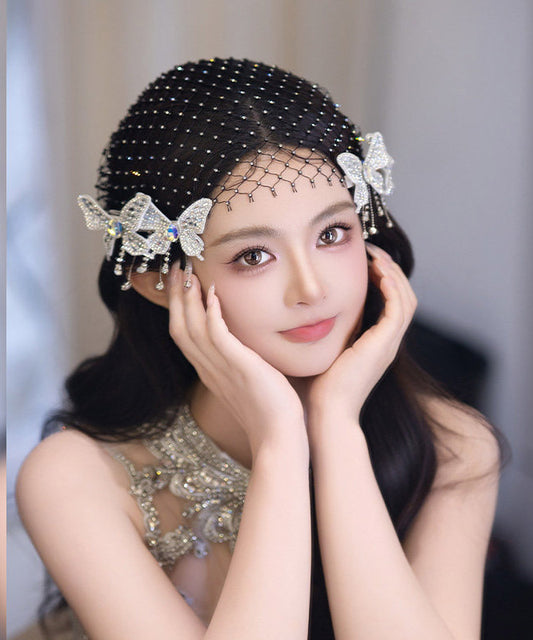 Chic Black Tulle Patchwork Butterfly HairPiece