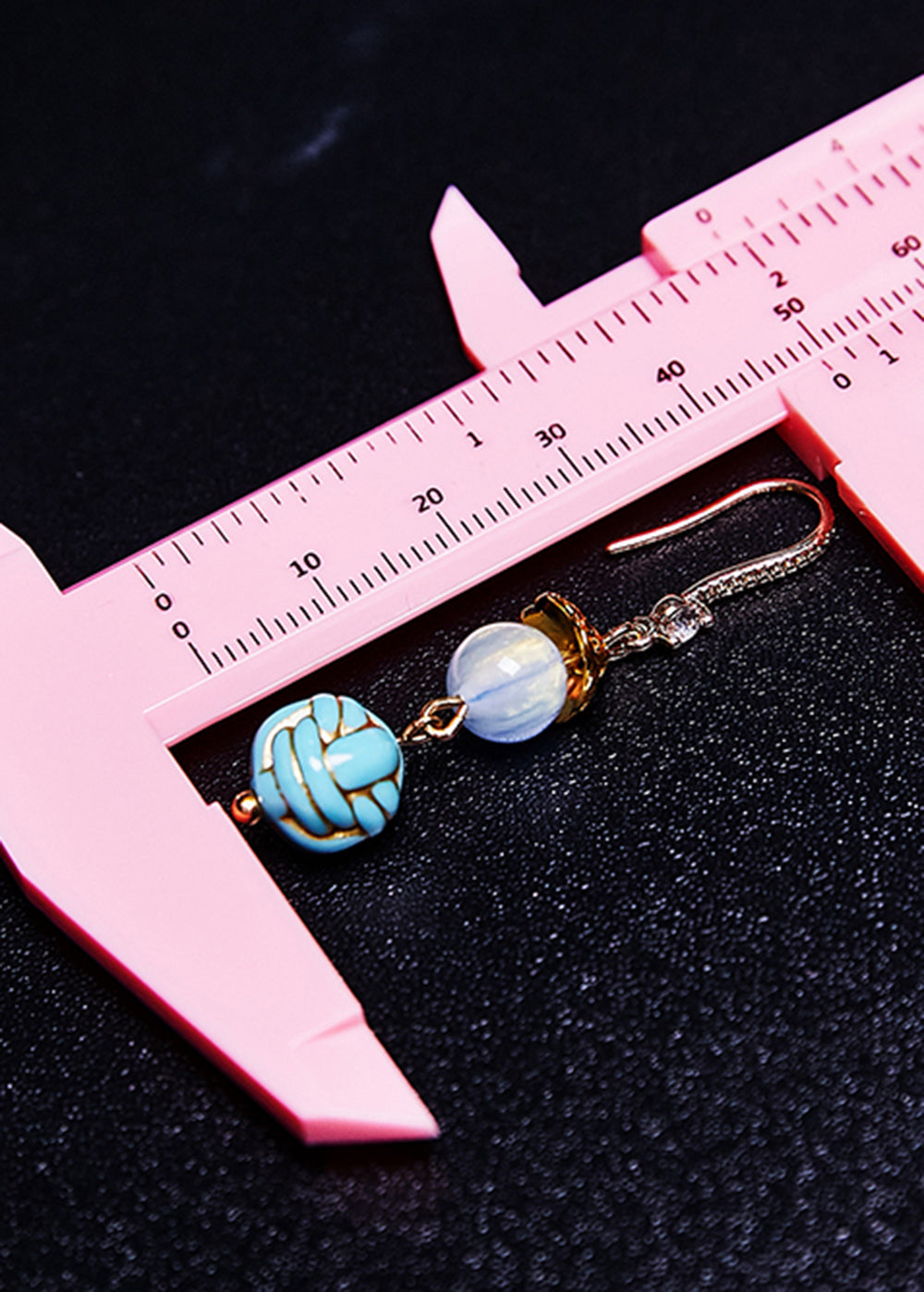 Chic Blue Sphericity Metal National Style Drop Earrings