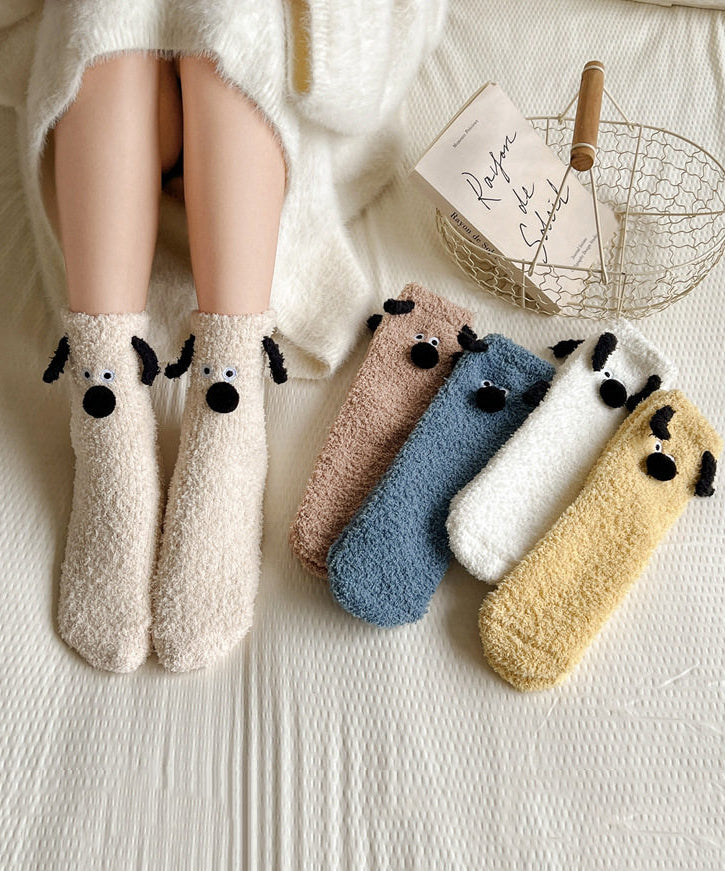 Chic Cartoon Thick Warm Fuzzy Fur Fluffy Mid Calf Socks