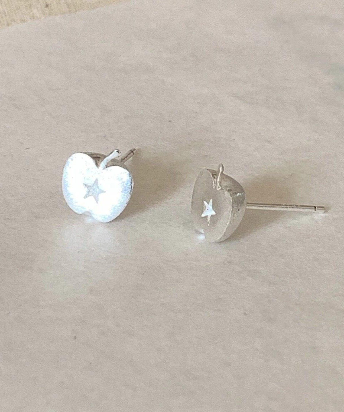 Chic Silk Alloy Frosted Apple Stud Earrings