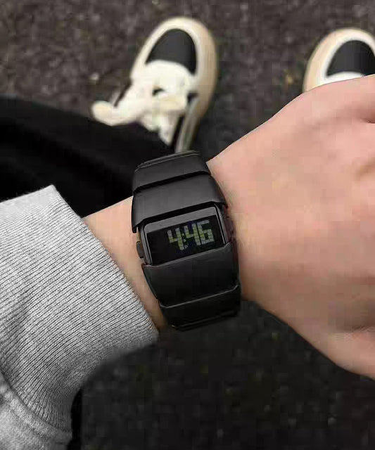 Chic Silk Stainless Steel Square Electronic Men Watches