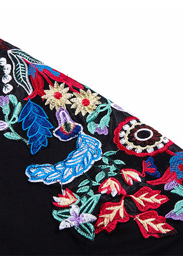 Chic black Cotton dresses Drops Design Photography embroidery o neck cotton Summer Dresses