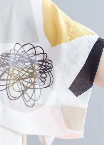 Chic multicolor Geometric chiffon Wardrobes Metropolitan o neck Maxi Summer Dresses - SooLinen