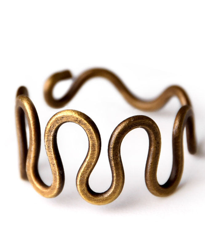Chinese Style Gold Copper Hollow Out Unisex Cuff