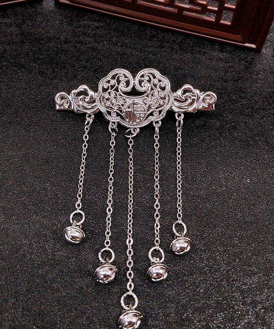Chinese Style Silk Alloy Safety Lock Bell Tassel Hairpin