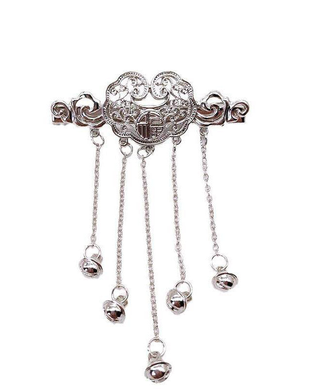 Chinese Style Silk Alloy Safety Lock Bell Tassel Hairpin