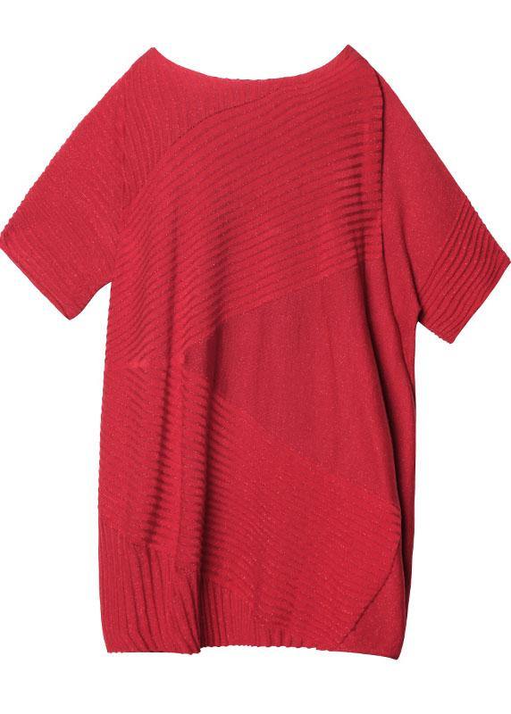 Chunky spring black knit tops plus size clothing o neck knit top - SooLinen