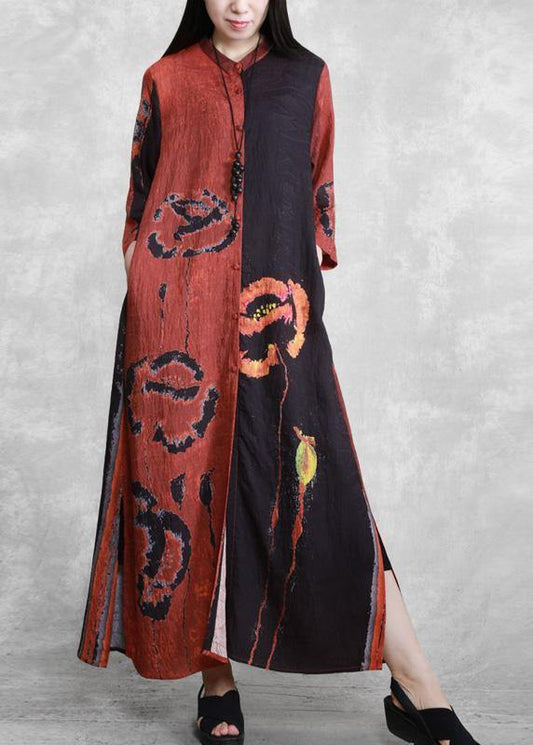 Luxy Black Print Fashion Ideas Half Sleeve Summer Coat Dresses - SooLinen