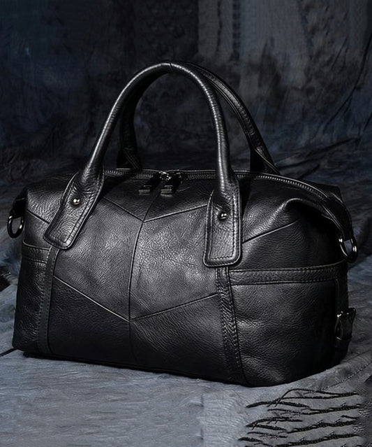 Classy Brown Large Capacity Calf Leather Tote Bag