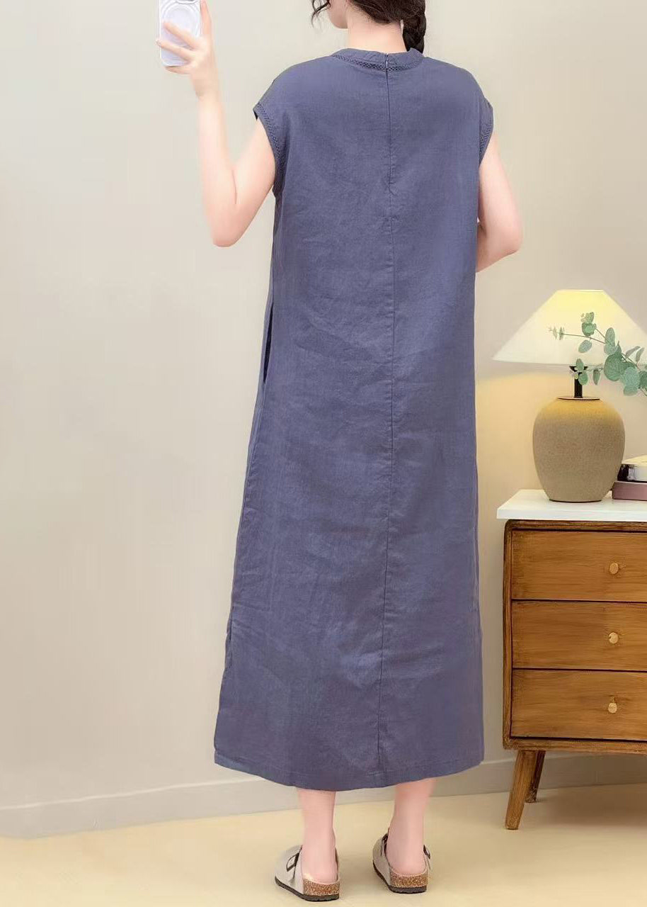 Classy Red Oversized Side Open Linen Robe Dresses Summer