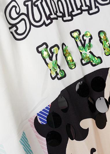 Classy v neck cotton Long Shirts Photography white Plus Size Dress summer - SooLinen