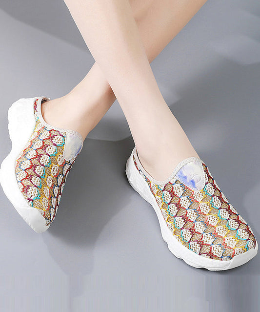 Colorful Platform Knit Fabric Comfortable Thong Sandals