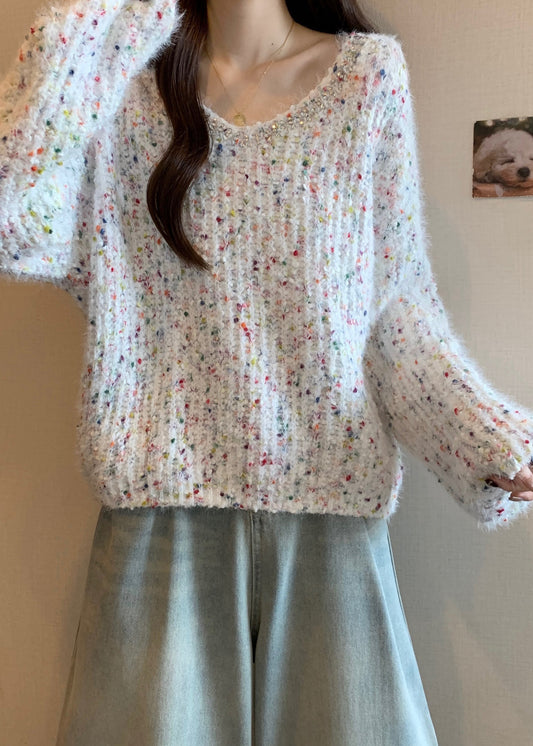 Cozy White Warm Knit Sweater Oversized Fall